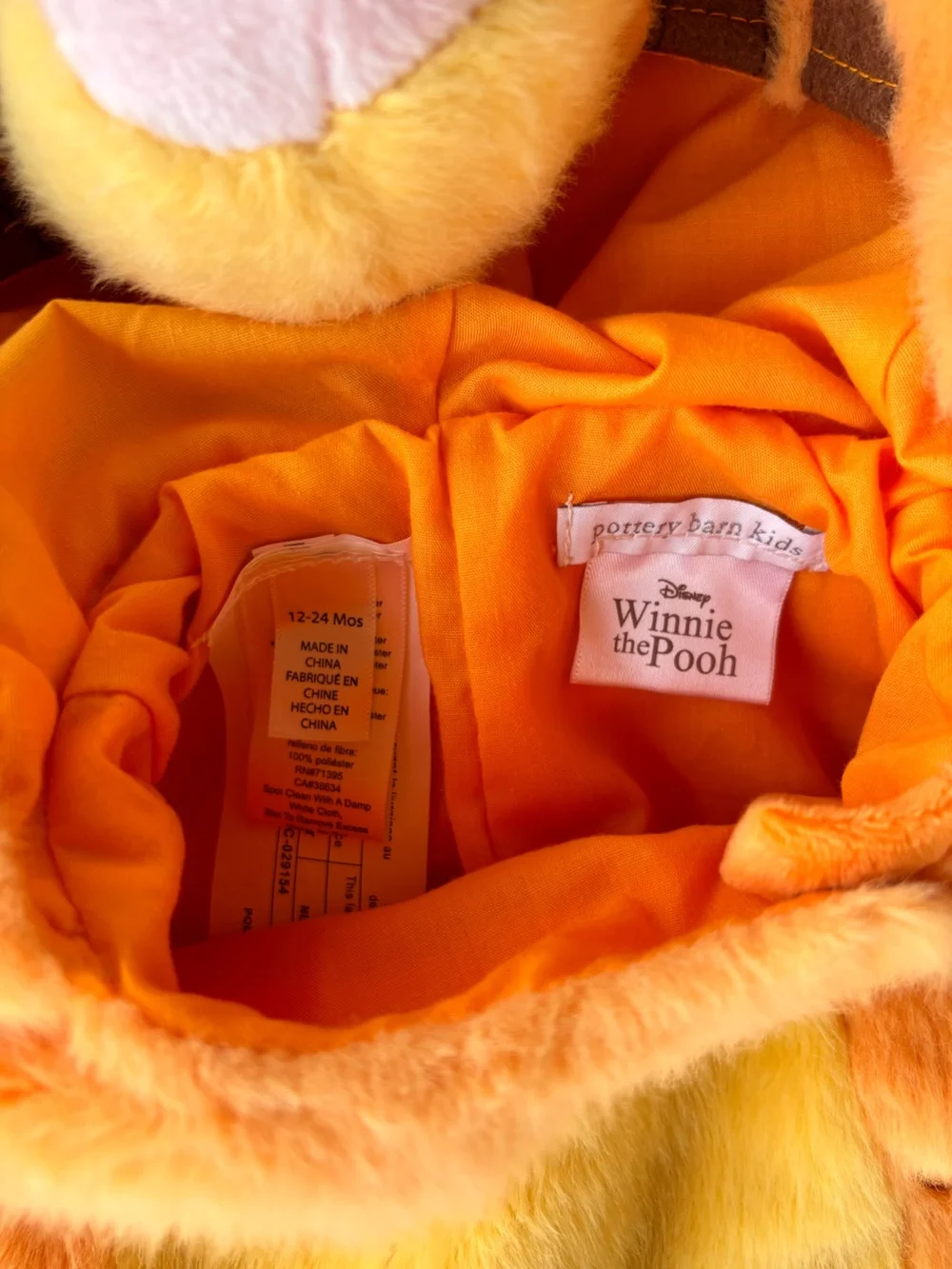 Pottery Barn Kids Tigger Costume with Hood 12-24 months